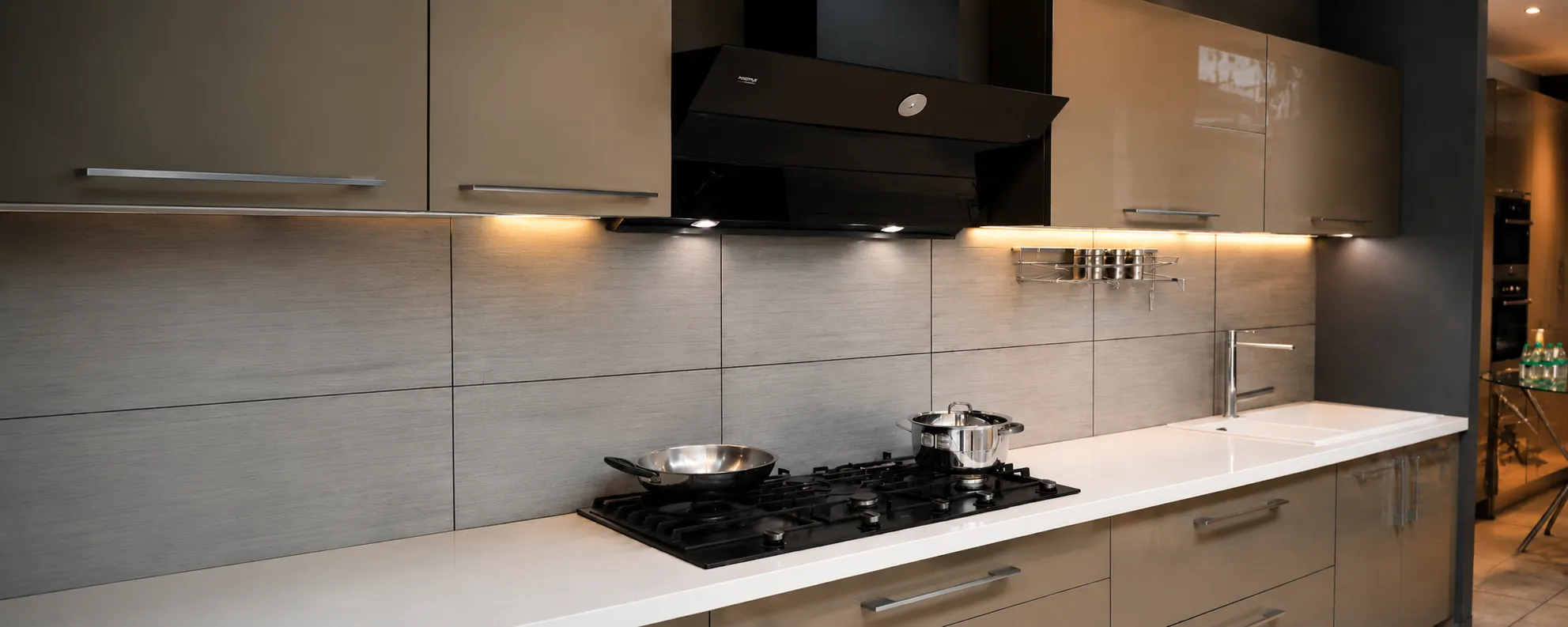 Organised modular kitchen drawer with fittings from Gala Hardware Bangalore